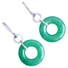 Pendientes Lazo Diamante Jadeíta