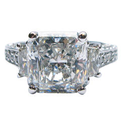 3.88 Carat Radiant Cut Diamond Platinum Ring