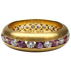 Kurt Wayne Pink Sapphire & Diamond Gold Band 10