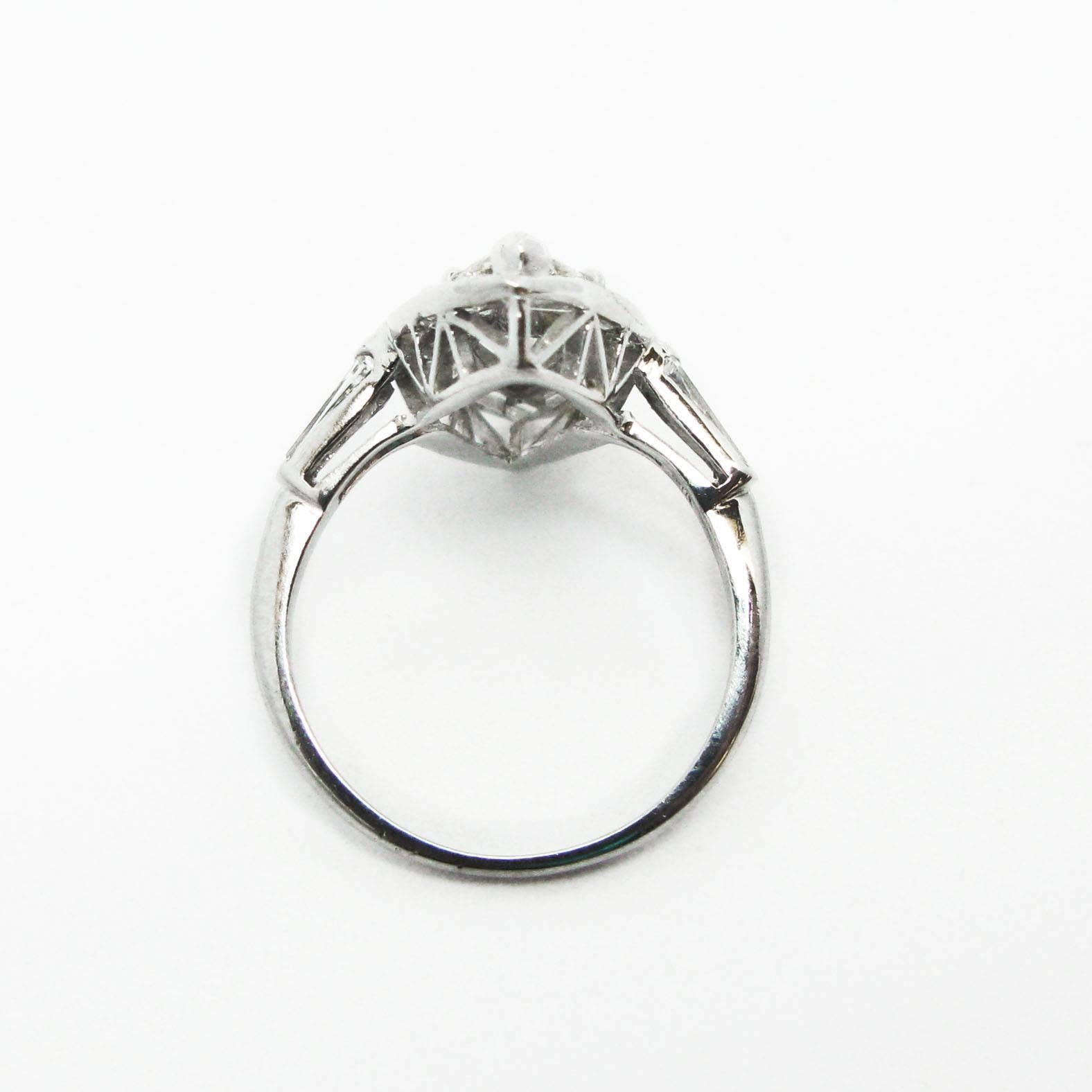 1.59 Carat GIA Cert Marquise Cut Diamond and Platinum Ring 1