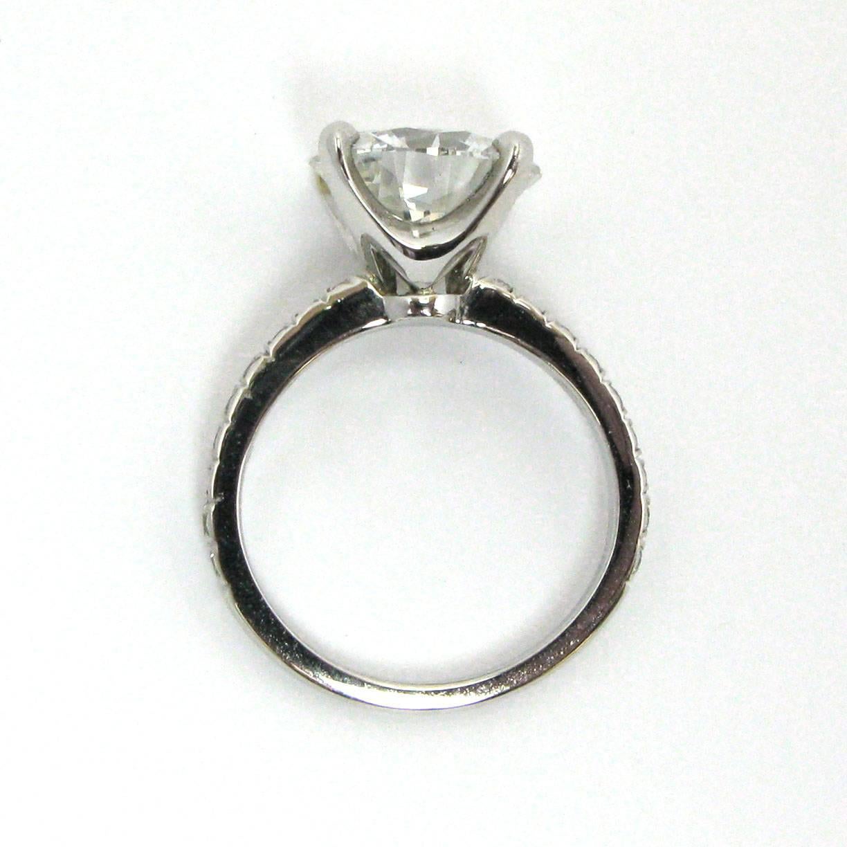 4.02 Carat GIA Round Brilliant Cut Diamond and Platinum Ring 2