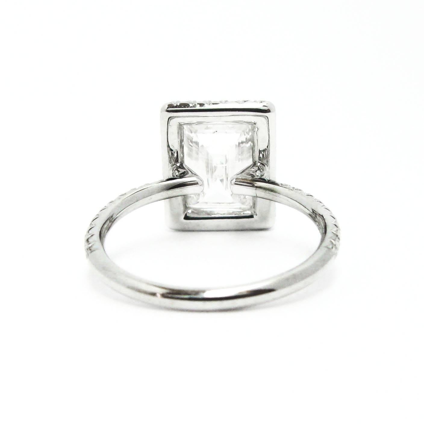 2.22 Carat GIA Cert Tycoon Cut Diamond Platinum Frame Ring In New Condition In New York, NY
