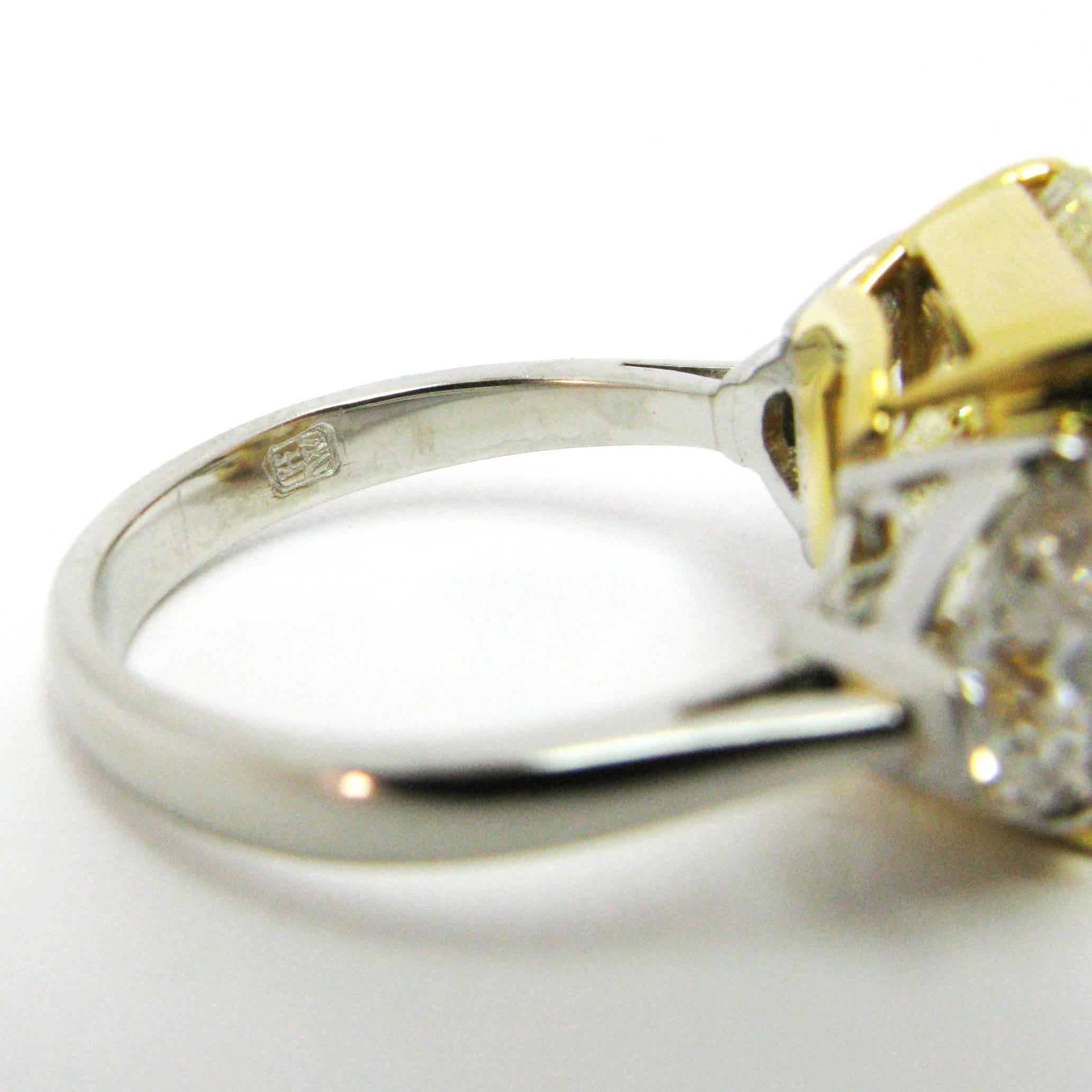 Harry Winston 10.01 Carat GIA Fancy Yellow Radiant Cut Diamond Ring  1