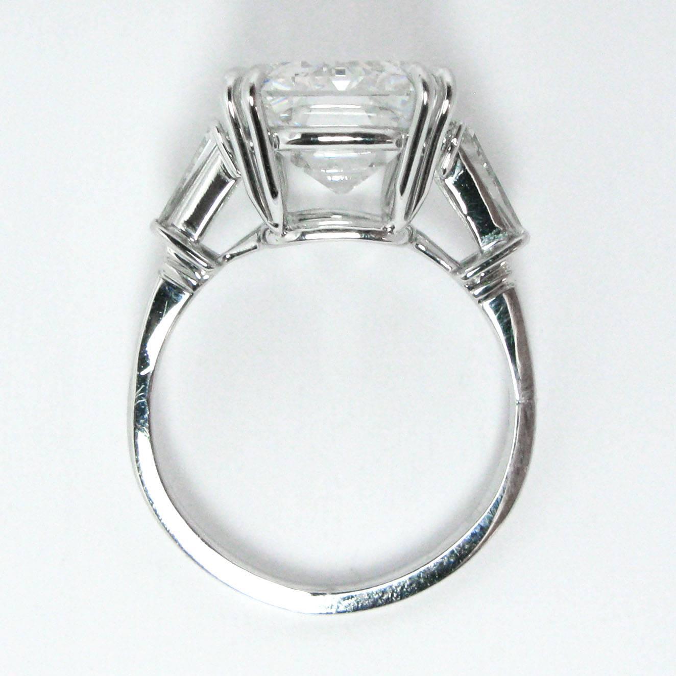 Classic 9.38 Carat GIA F VS2 Emerald Cut Diamond Platinum Ring by J Birnbach 1