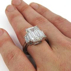Van Cleef & Arpels GIA 7.80 Carat E VS2 GIA Emerald Cut Diamond platinum Ring