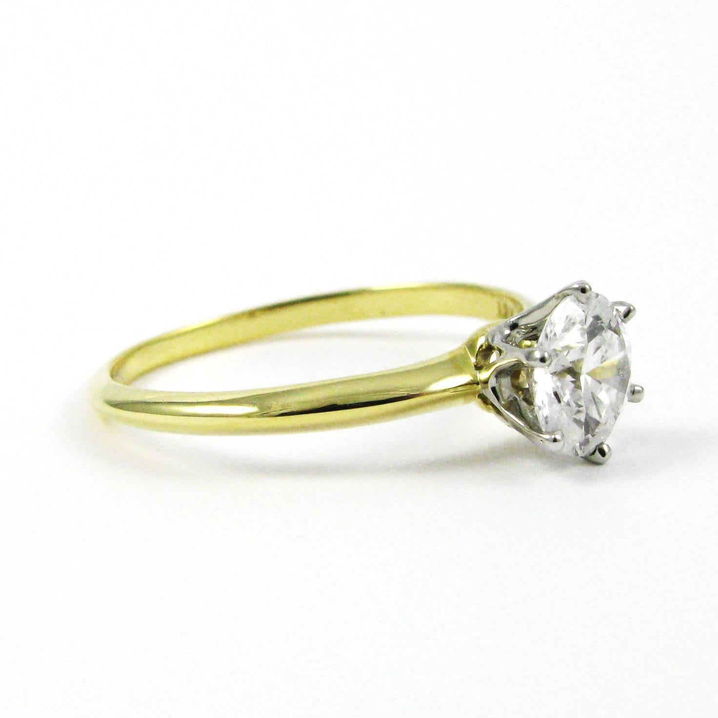Tiffany & Co. 0.79 Carat GIA Diamond Gold Solitaire Ring  In Excellent Condition In New York, NY