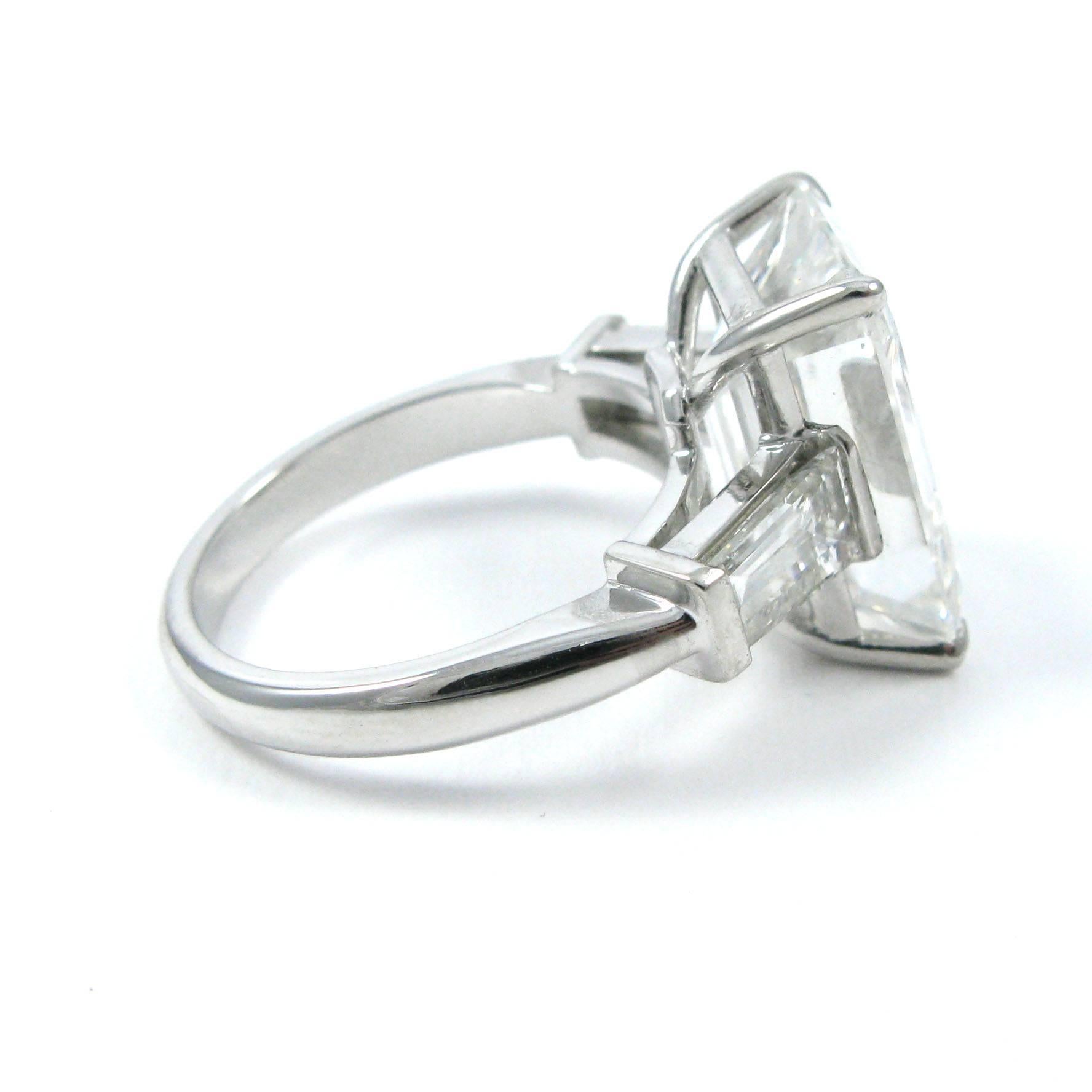 10.01 Carat Emerald Cut Diamond Platinum Classic Ring GIA 4