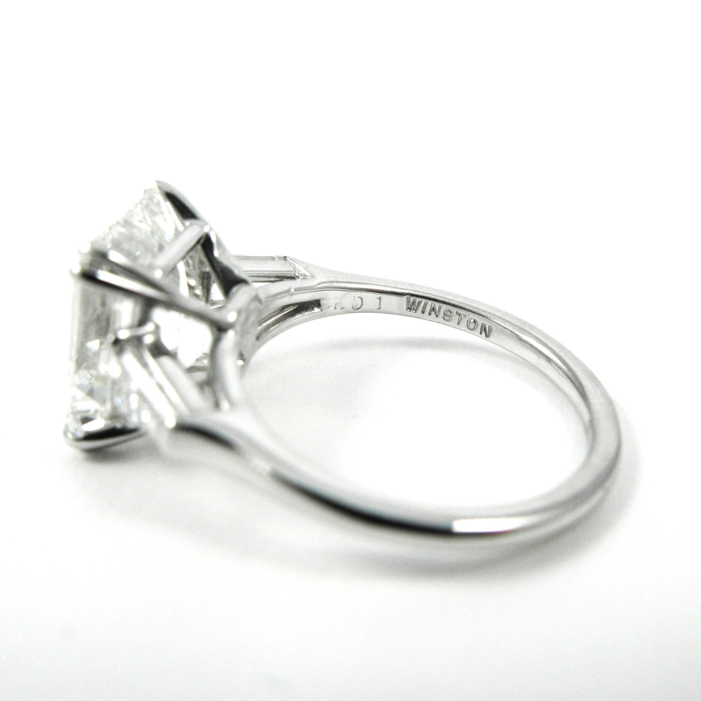 harry winston emerald cut diamond ring
