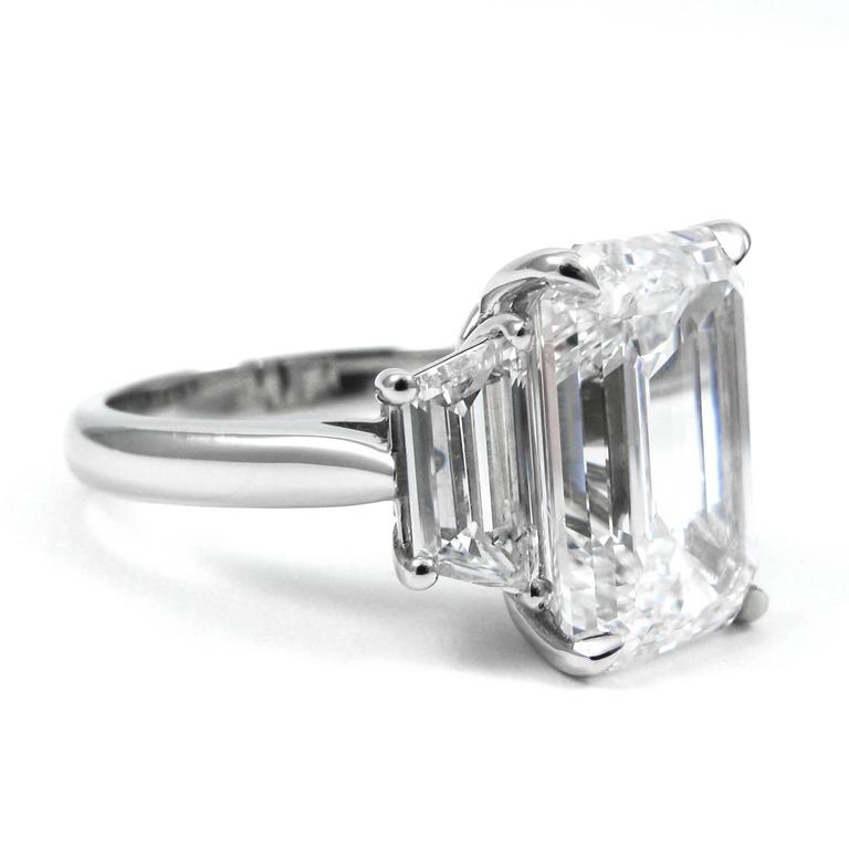 5.71 Carat GIA Internally Flawless Emerald Cut Diamond Platinum Ring at ...