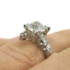 1.41 Carat Old European-Cut Diamond White Gold Engagement Ring