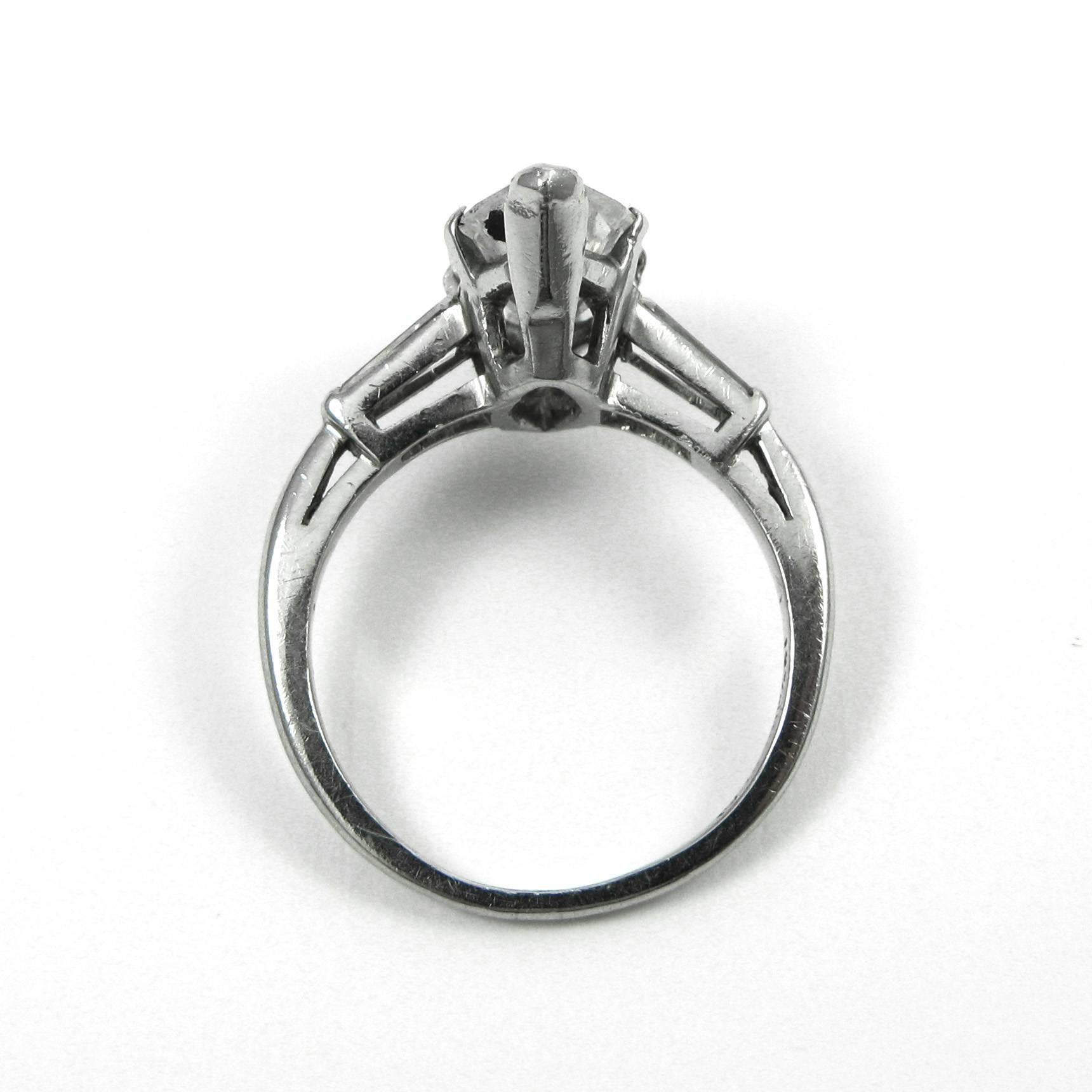 Classic GIA Certified 2.93 Carat Marquise Cut Diamond Platinum Engagement Ring 2