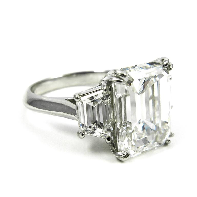 Harry Winston 5.65 Carat GIA Certified Emerald Cut Diamond Platinum ...