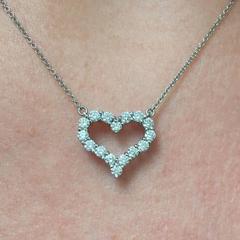 Tiffany & Co. Diamond Platinum Heart Pendant Necklace