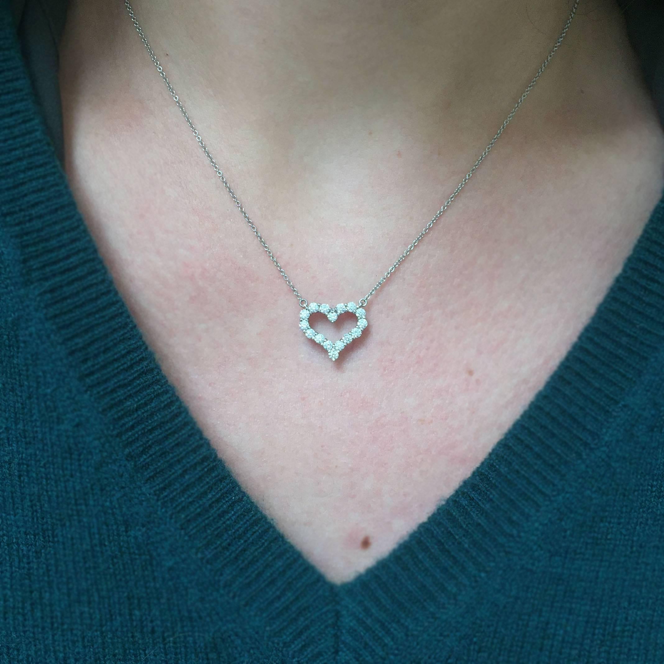 tiffany diamond heart pendant