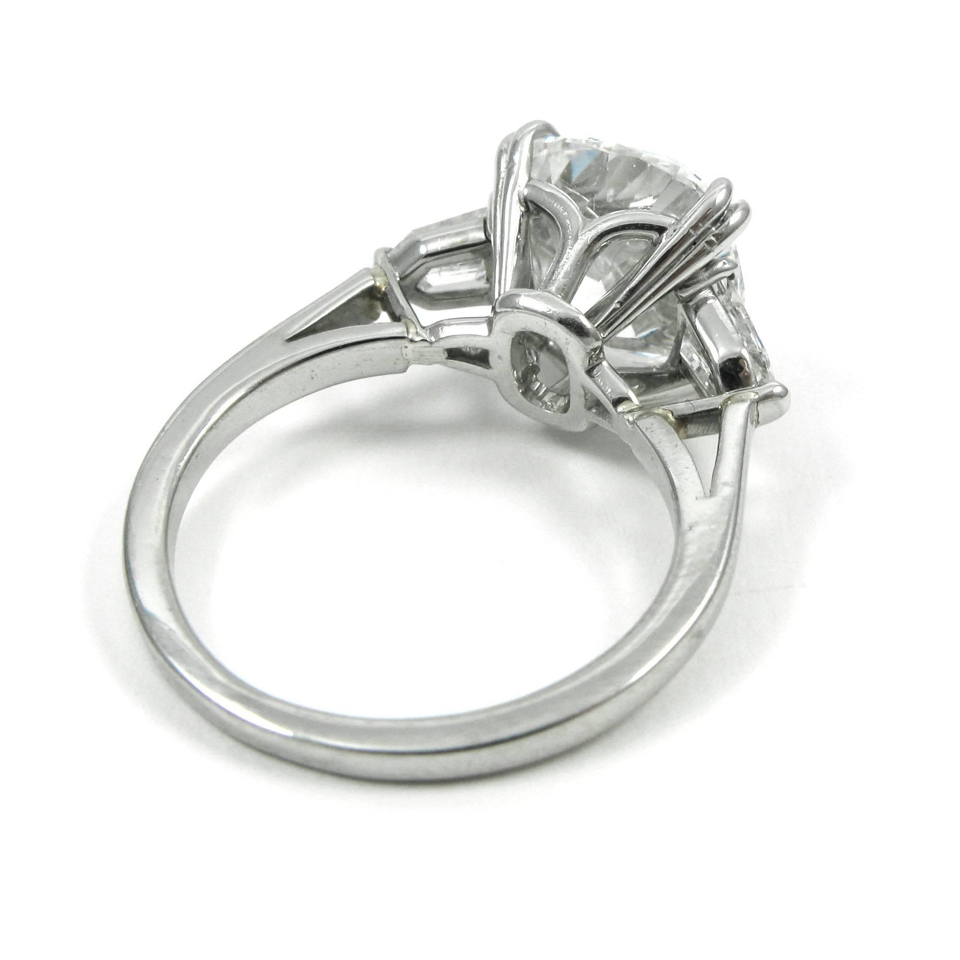 GIA Certified 5.24 Carat Cushion Cut Diamond Platinum Engagement Ring 1
