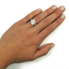 GIA Certified 5.24 Carat Cushion Cut Diamond Platinum Engagement Ring