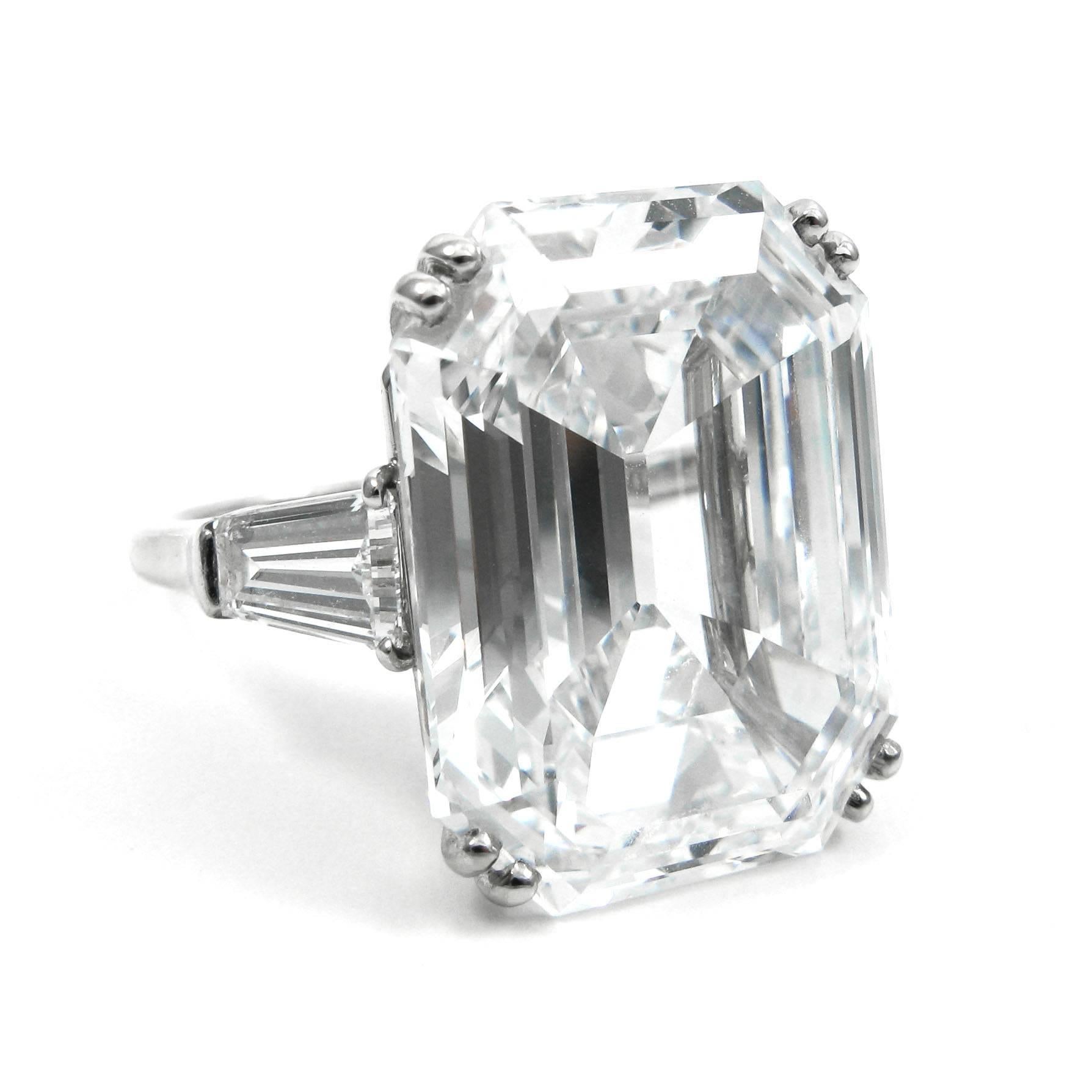 20 carat emerald cut diamond ring