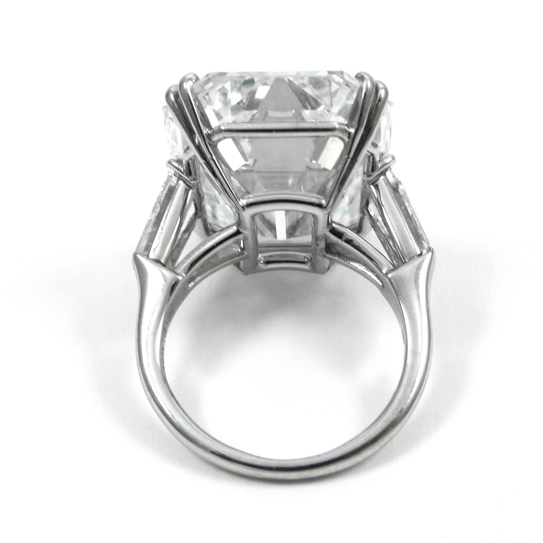 Harry Winston Magnificent 22.91 ct GIA Cert. D Color Flawless emerald cut ring In New Condition In New York, NY