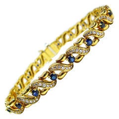 Kurt Wayne Sapphire and Diamond Link Bracelet 11