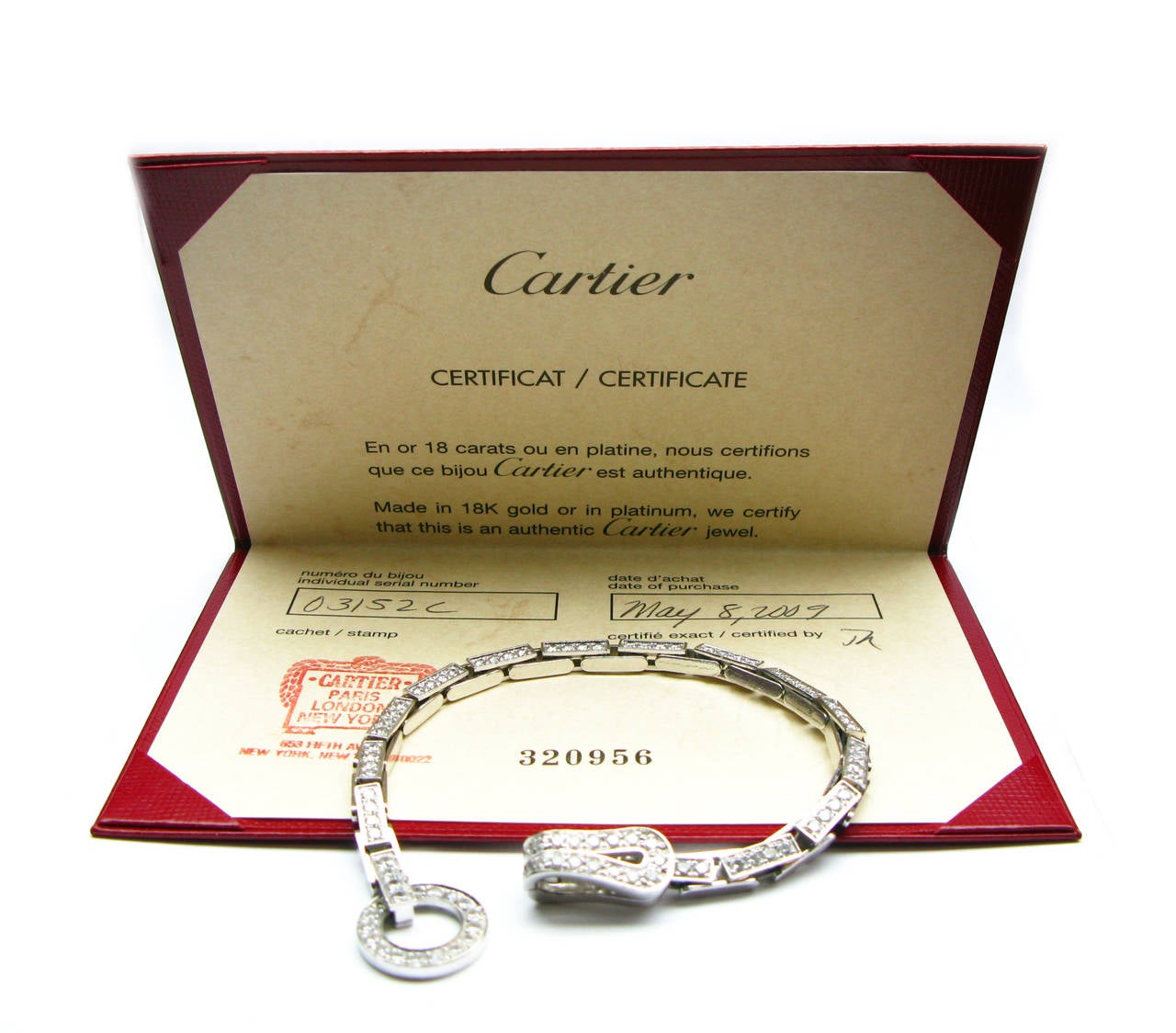 Cartier Agrafe Diamond Gold Link Bracelet In Excellent Condition In New York, NY