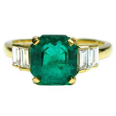 Kurt Wayne Emerald and Baguette Diamond Ring 12