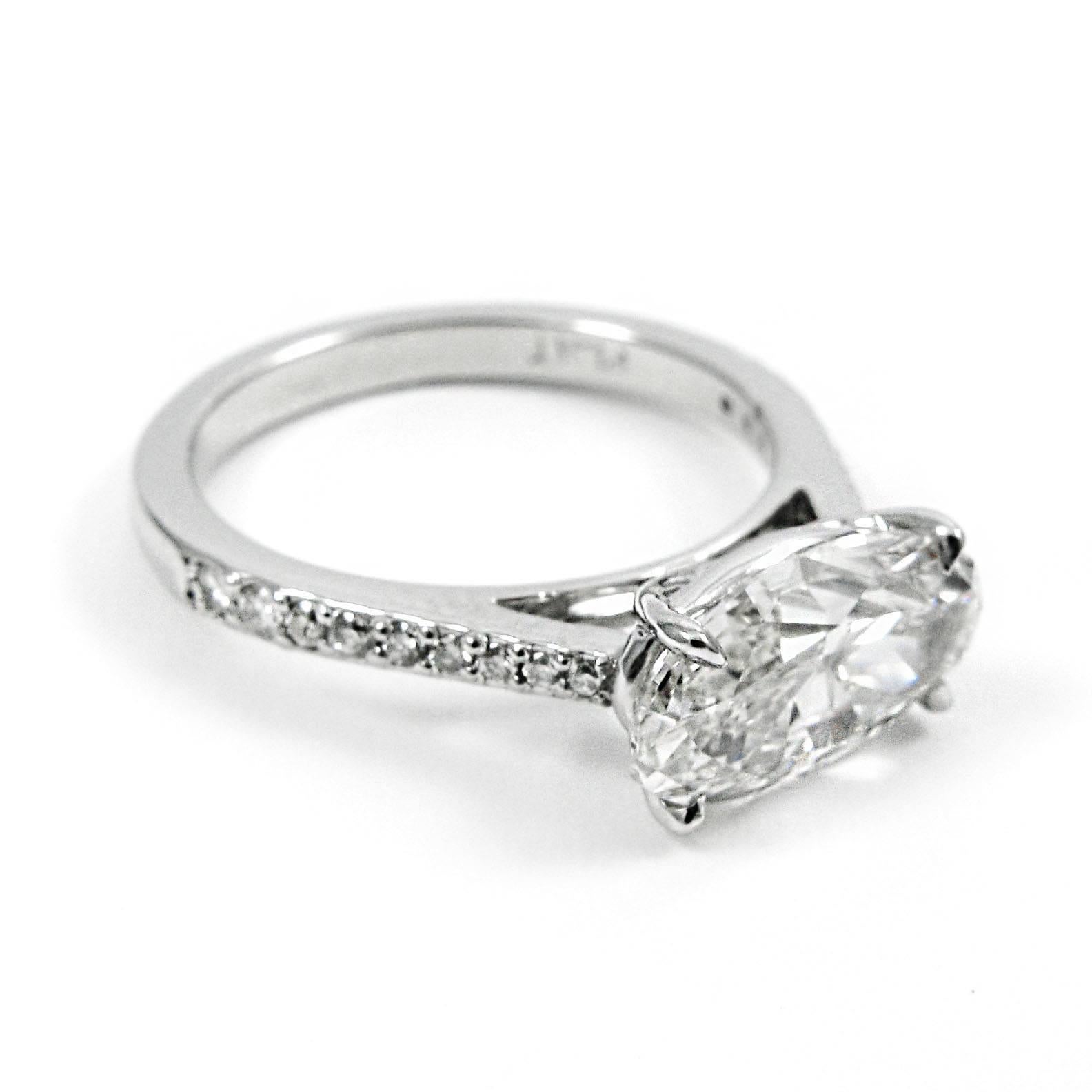 east west oval engagement ring