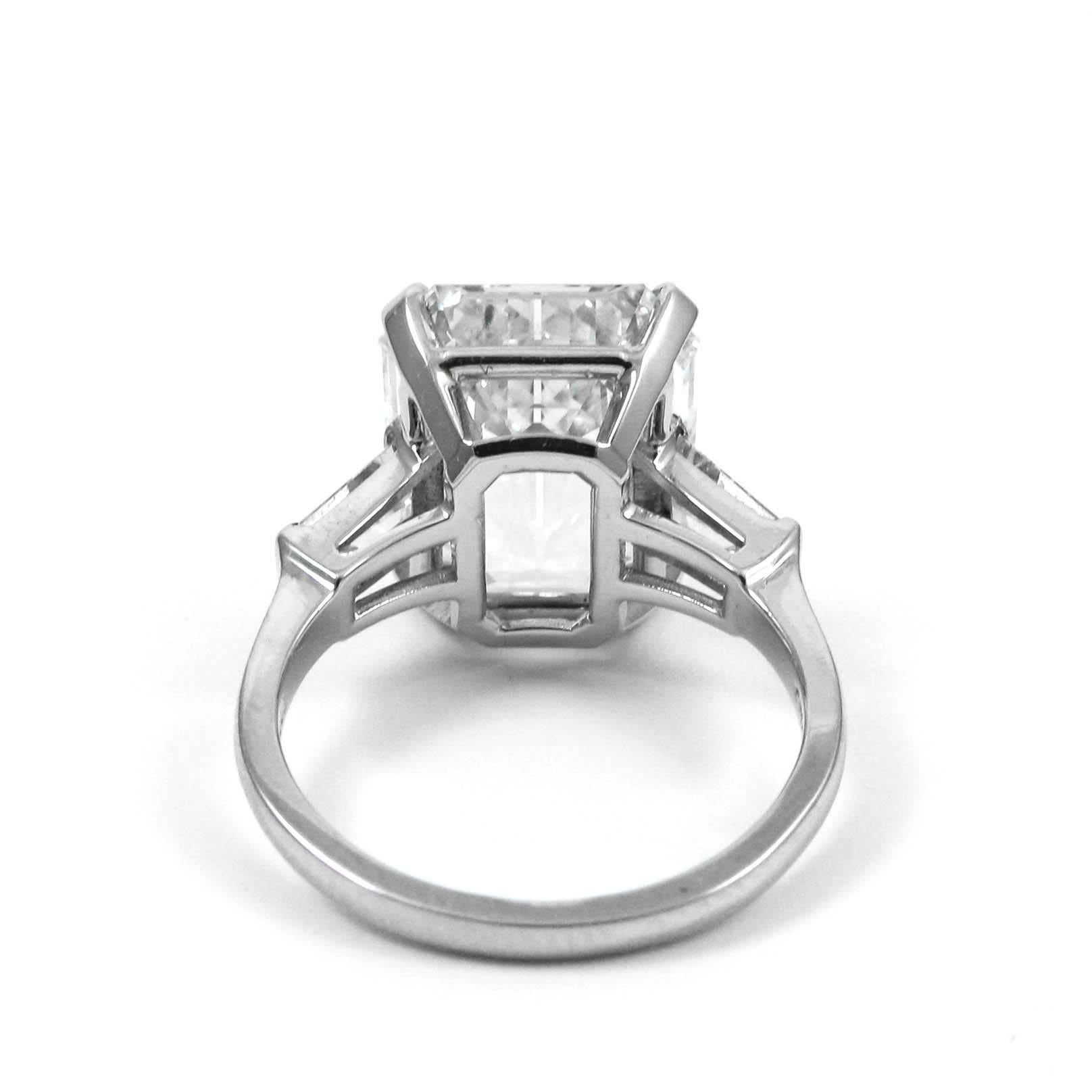 GIA Certified 7.57 Carat Emerald Cut G VS1 Diamond Platinum Ring 2