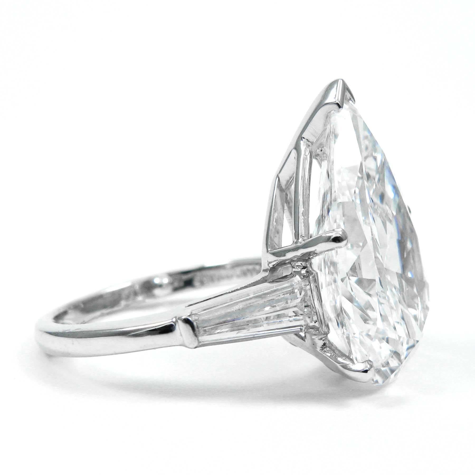 GIA Certified 8.14 Carat Pear Shape Diamond G VS2 Platinum Ring by J Birnbach 1