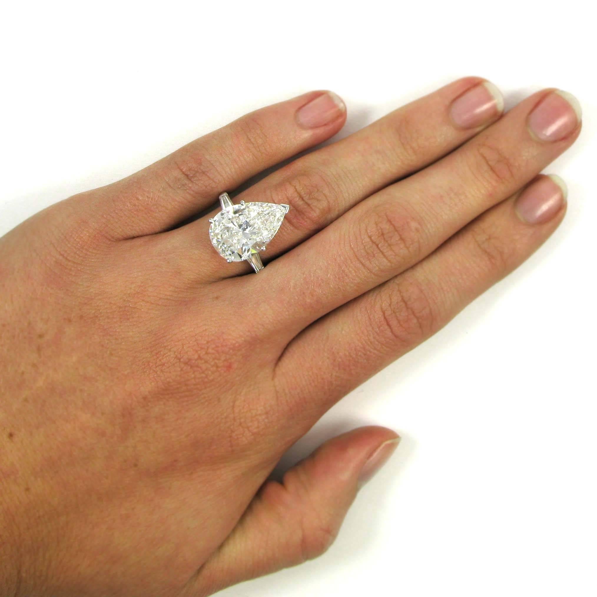 GIA Certified 8.14 Carat Pear Shape Diamond G VS2 Platinum Ring by J Birnbach 2
