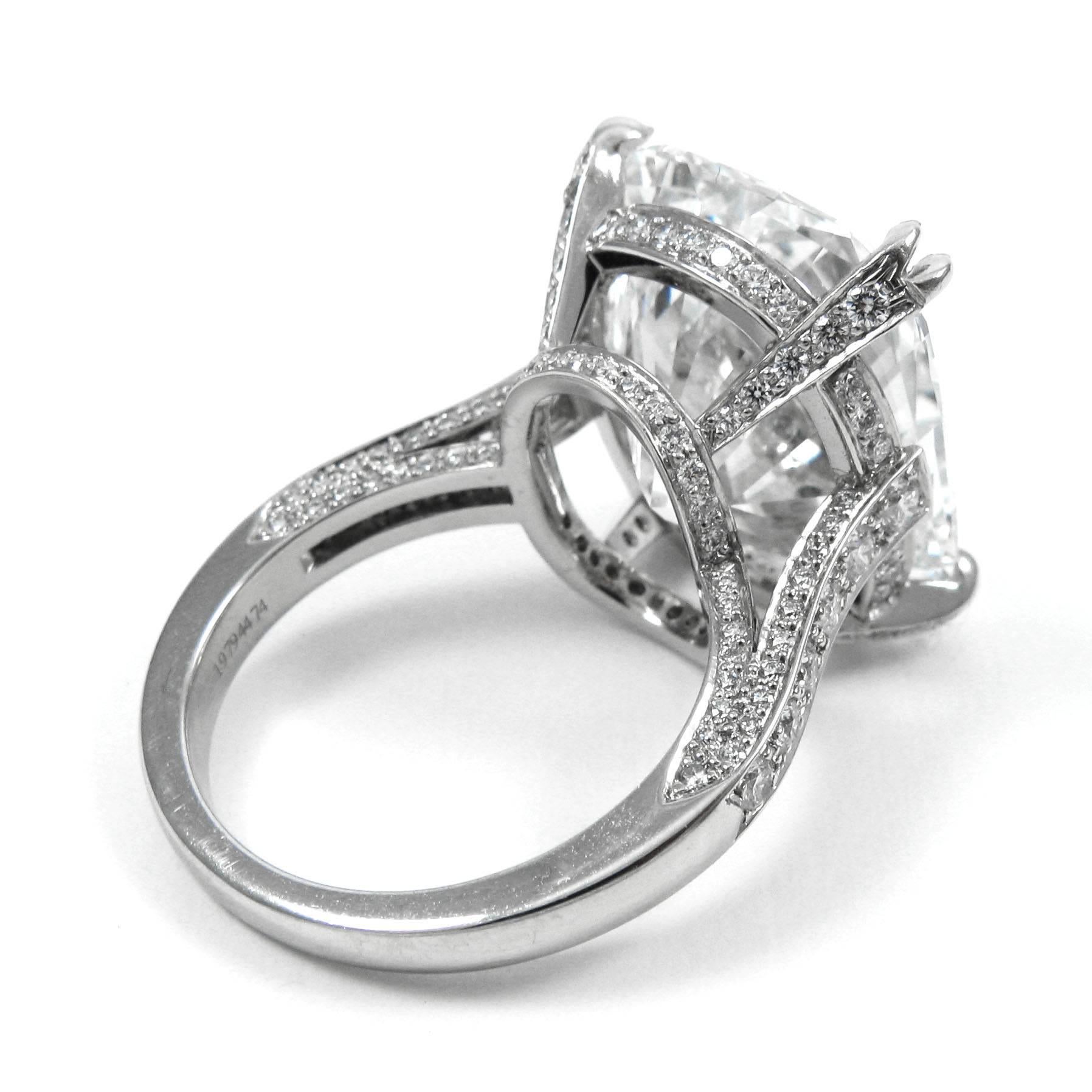 Cushion Cut Tiffany & Co. GIA Certified 17.06 Ct Cushion D IF Type IIA Diamond Ring For Sale