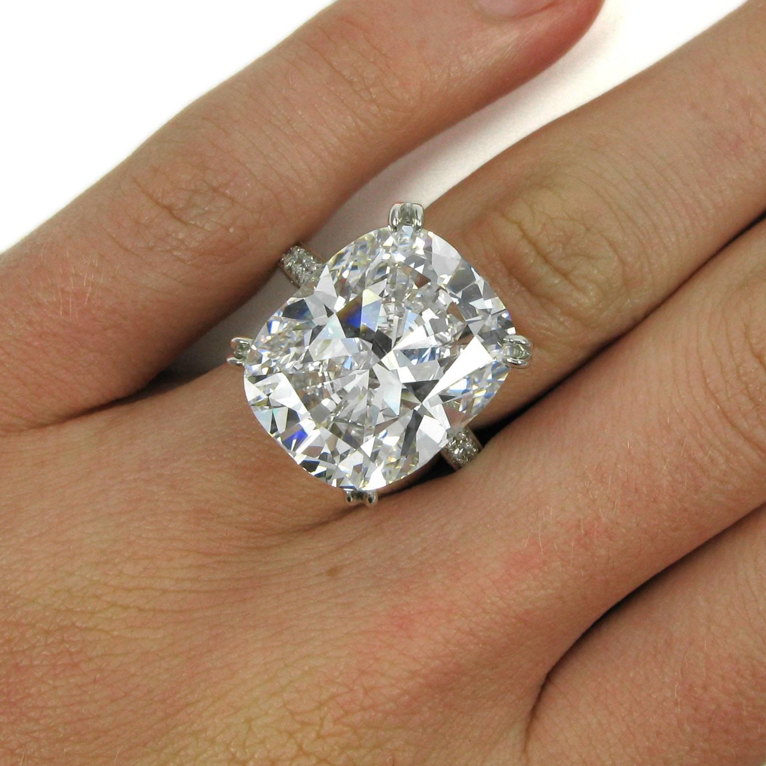 Tiffany & Co. GIA Certified 17.06 Ct Cushion D IF Type IIA Diamond Ring For Sale 1