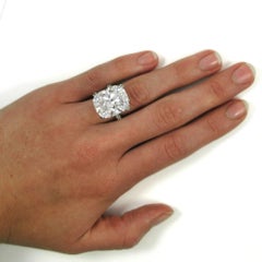 Tiffany & Co. GIA Certified 17.06 Ct Cushion D IF Type IIA Diamond Ring