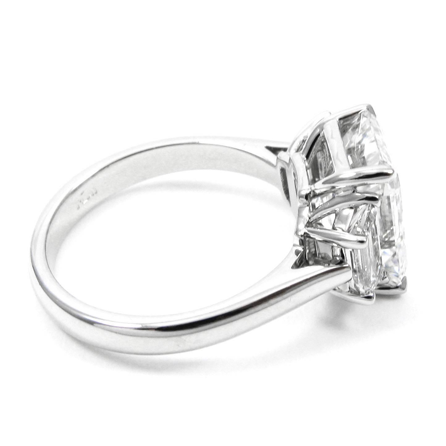 GIA Certified 4.14 Carat Emerald Cut Diamond G VS1 Platinum Ring In New Condition In New York, NY