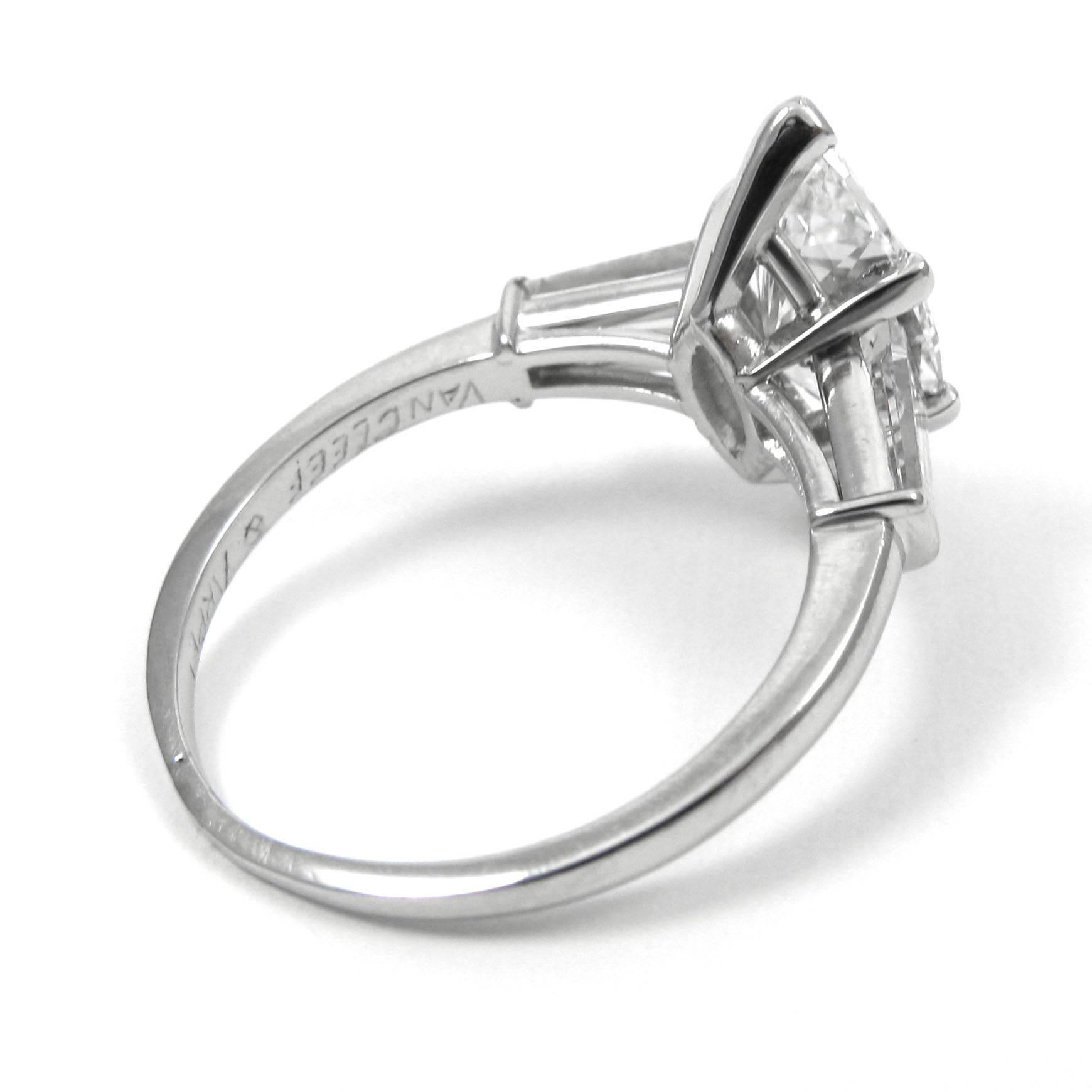 Van Cleef & Arpels 1.75 Carat Marquise Cut D IF Diamond Platinum Ring GIA In Excellent Condition In New York, NY