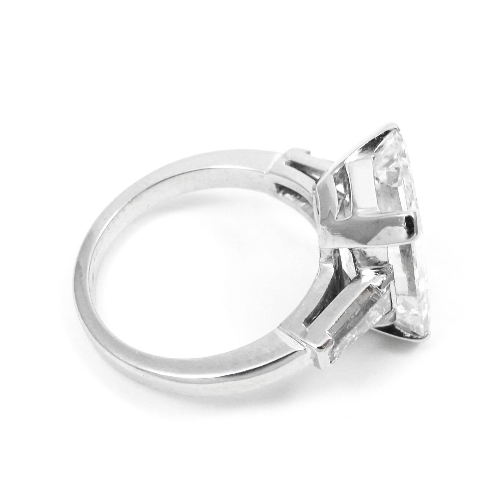 Women's or Men's GIA Certified 7.20 Carat F VVS2 Emerald Cut Diamond Platinum J. Birnbach Ring