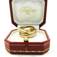 Vintage Cartier Paris Trinity Tri-Color Gold Rolling Ring