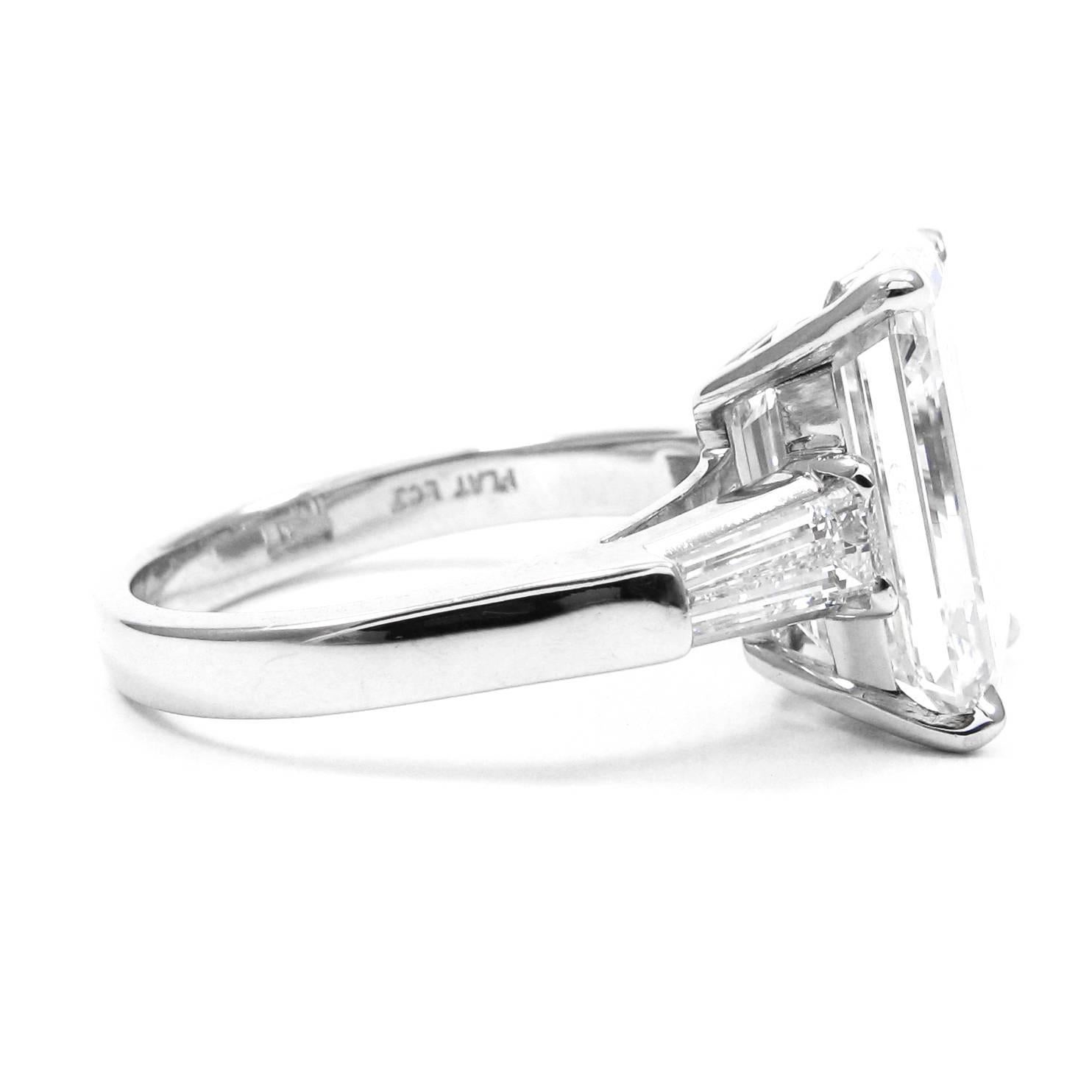 Women's or Men's GIA Certified 5.81 Carat Emerald Cut Diamond Classic Platinum J. Birnbach ring