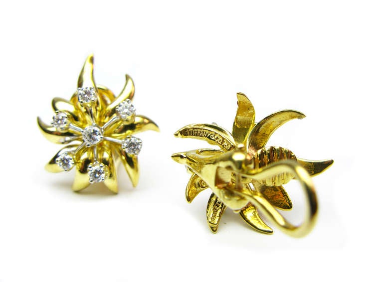 Tiffany Diamond Flower Earrings 1