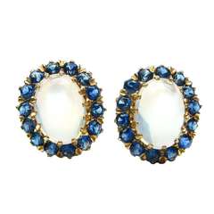 Sapphire and Moonstone Earrings 12