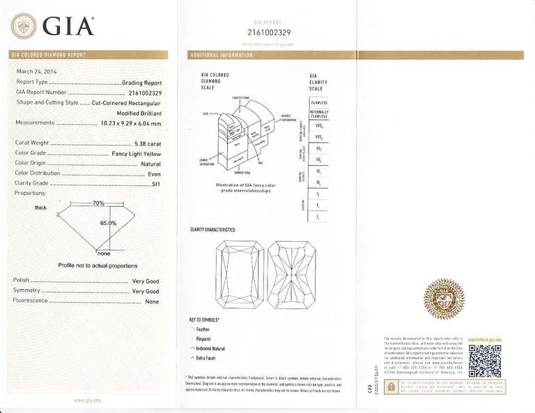 5.38 carat GIA Certified Fancy Light Yellow Radiant Diamond Frame Ring 4