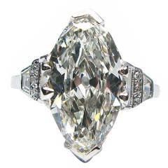 Art Deco GIA Cert Oval Diamond Platinum Ring