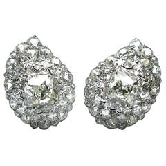 Cartier GIA Cert Diamond Platinum Ear Clips 7
