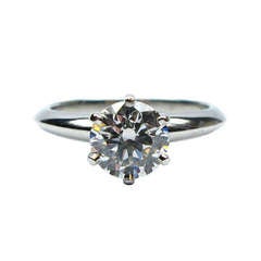 1.31 Carat I VS1 Round Brilliant Diamond Tiffany & Co. Ring