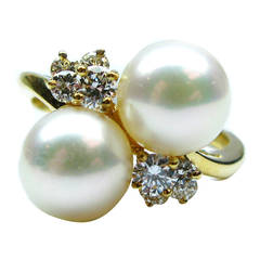Kurt Wayne Pearl and Diamond Twin Ring 1