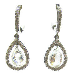 Diamond Briolette Gold Drop Earrings