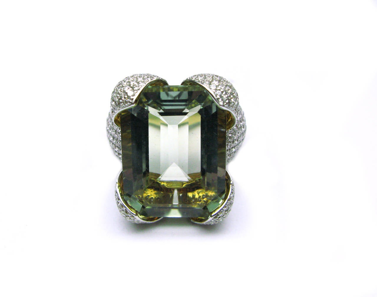 Prasiolite & Diamond Cocktail Ring 2