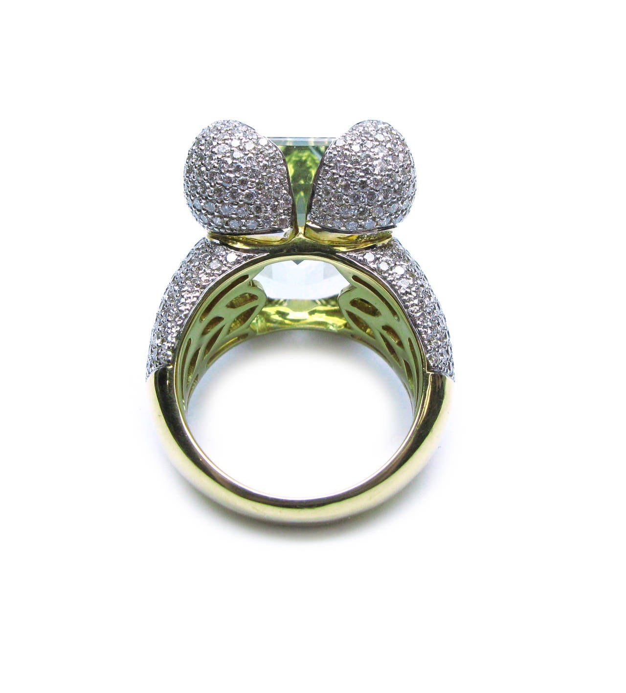 Prasiolite & Diamond Cocktail Ring 1