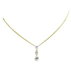 1.85 Carat Total Weight Pear Shaped and Oval Diamond Pendant