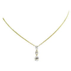 1.85 Carat Total Weight Pear Shaped and Oval Diamond Pendant 4