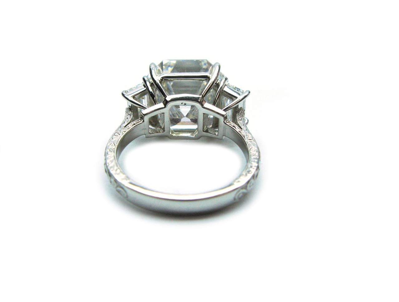 9.02 Carat GIA Cert Asscher Cut Diamond Platinum Engagement Ring 3
